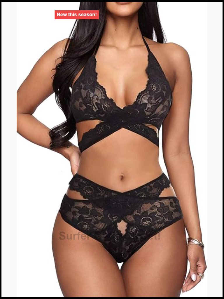 Sexy Lingerie Set Two Piece Lace Bra And Panty Bralette Sleepwear Set